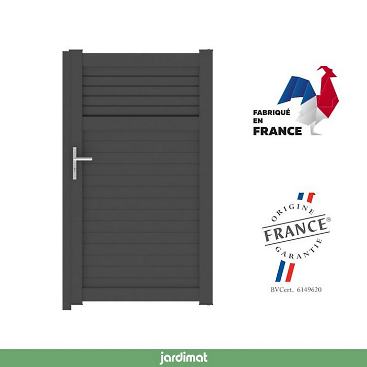 Portillon Jardimat battant aluminium Annoire noir - 100 x h.177 cm