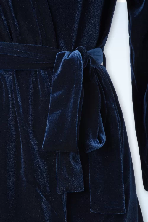Vintage Chic for Topvintage Victoria Velvet Vest top in navyblauw