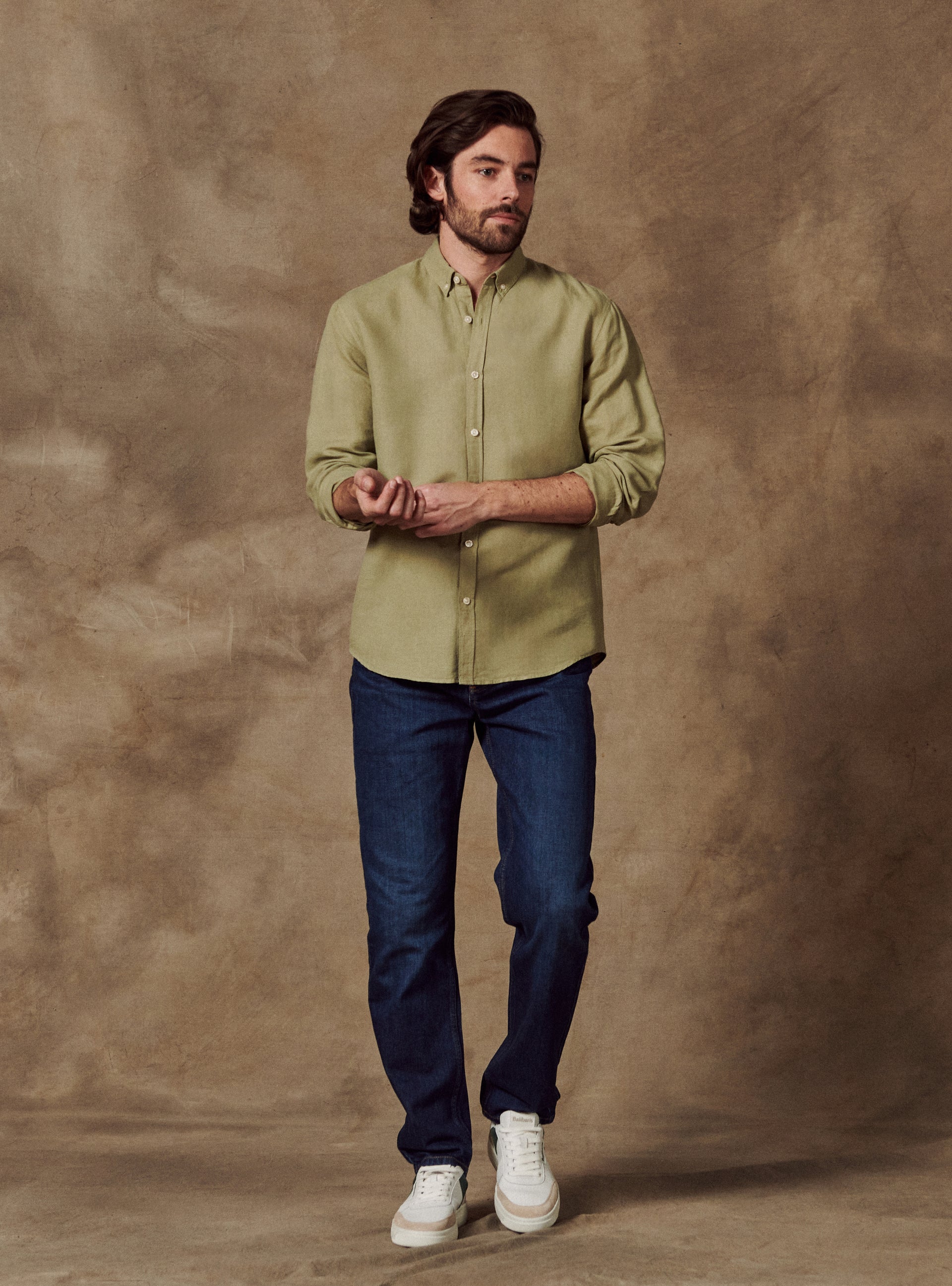 Chemise en lin College Amande