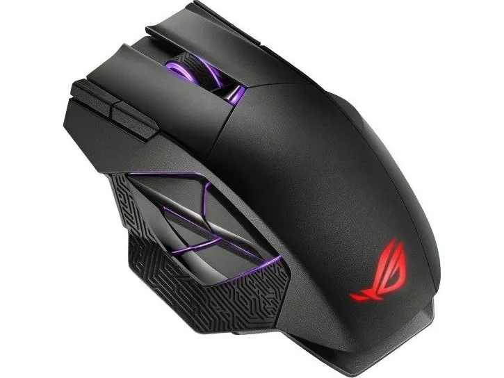 ASUS ROG Spatha X - Mus - højrehåndet - optisk - 12 knapper - trådløs, kablet - USB, 2.4 GHz - sort