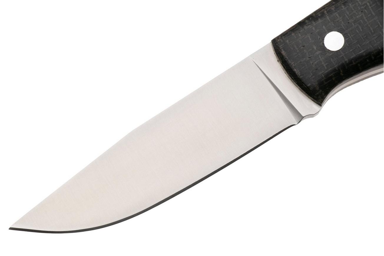 Nordic Knife Design Forester 2002, Satin 14C28N, Bison Micarta, vaststaand mes