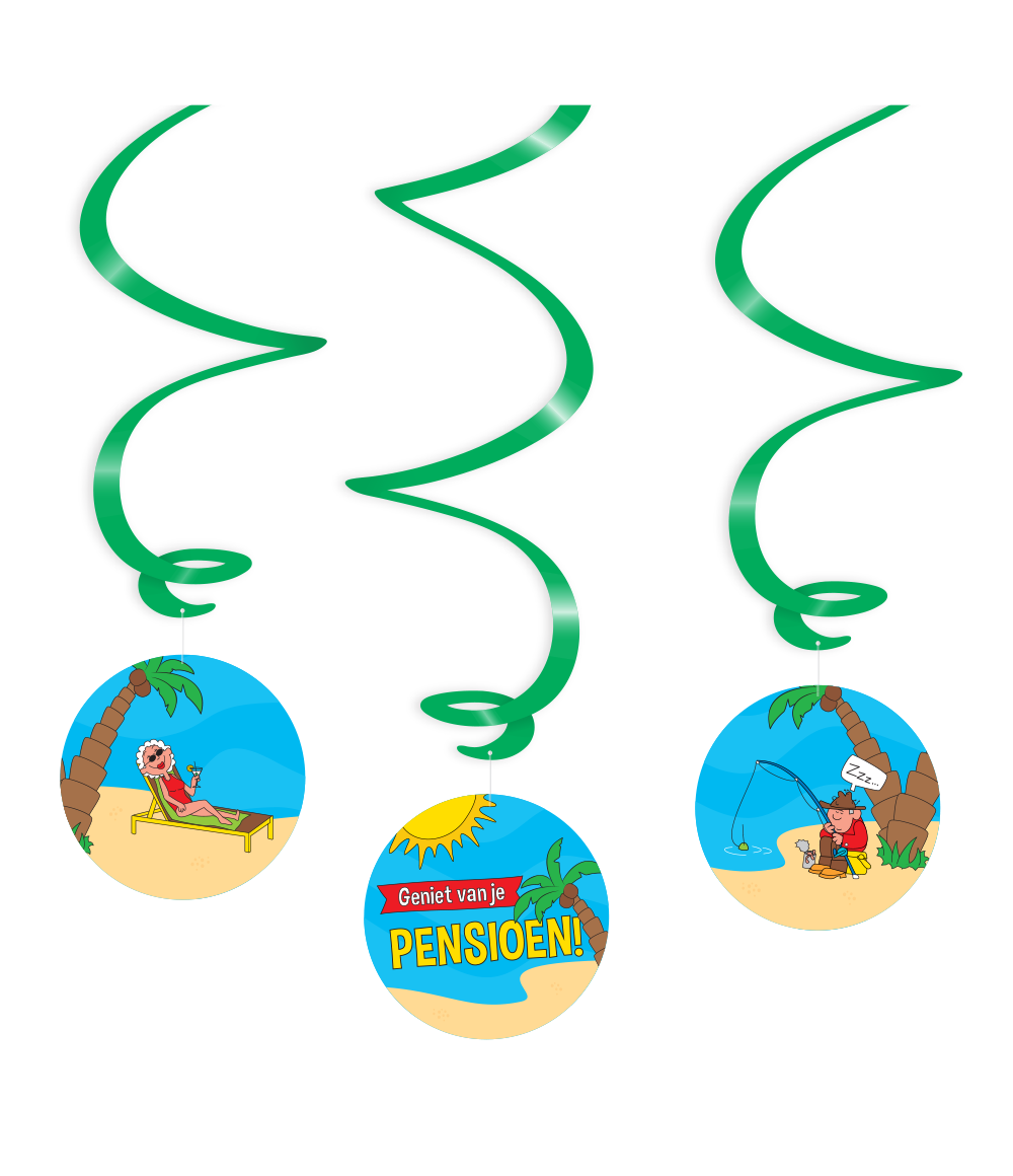 Hangdecoratie Pensioen 14cm 3st