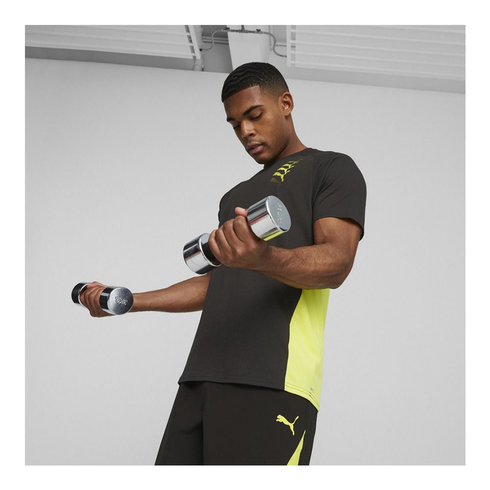 Puma PUMA FIT TRIBLEND - Maillot Homme puma black/yellow burst