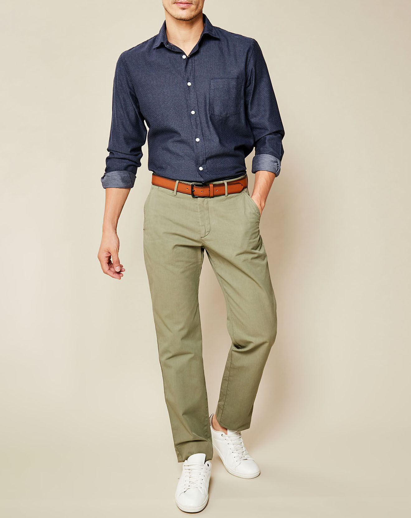 Hartford Chemise Regular Paul motif bleu clair/indigo