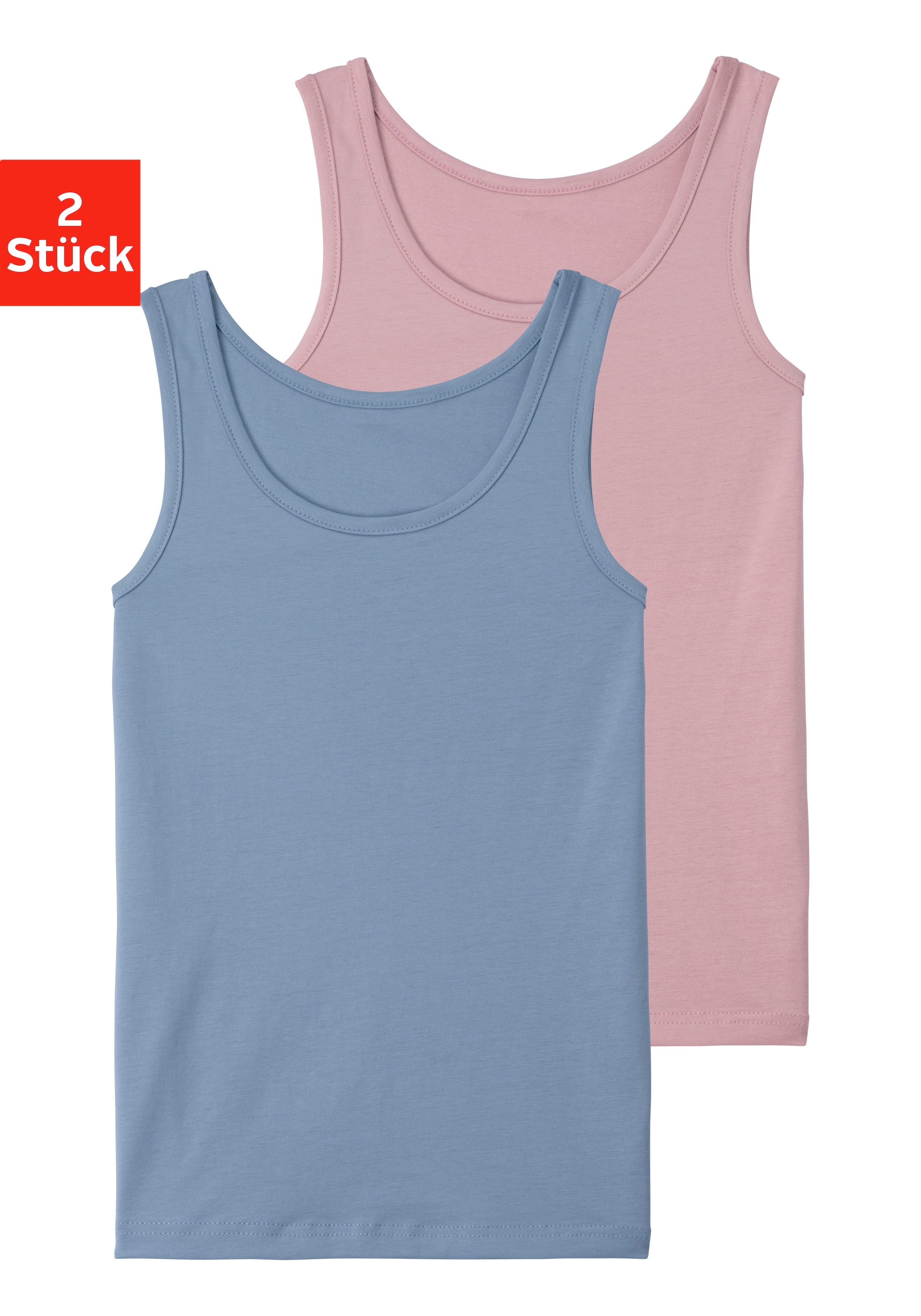 Vivance Unterhemd, 2 Stk. in schlichtem Design, Tanktop, Unterziehshirt
