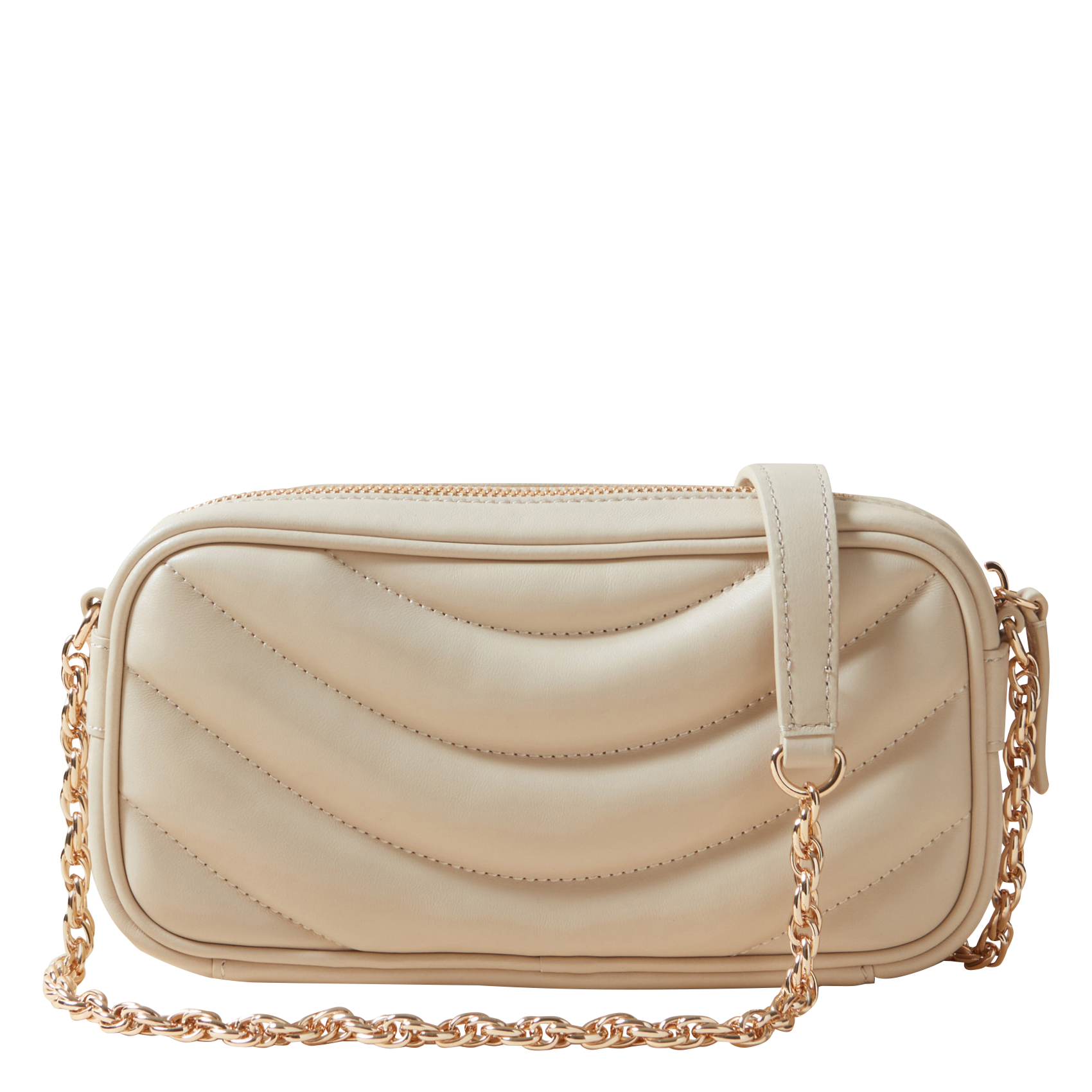 Sac bandoulière en cuir | Beige
