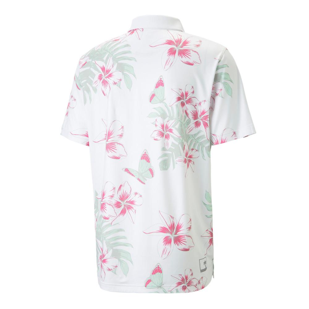 Puma Polo de Golf Blanc/Rose Homme Puma Festival