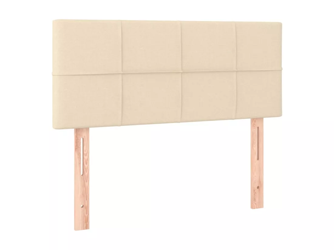 Sommier tapissier avec matelas et LED Crème 90x190 cm Tissu