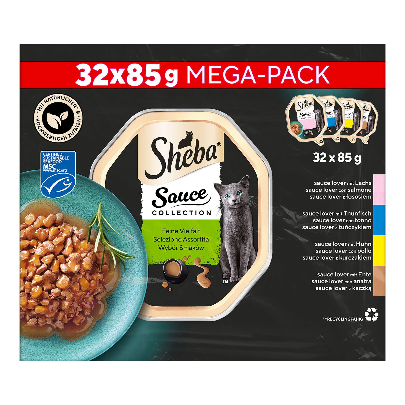 SHEBA® Schale Sauce Collection Feine Vielfalt Mega-Pack 32x85 g