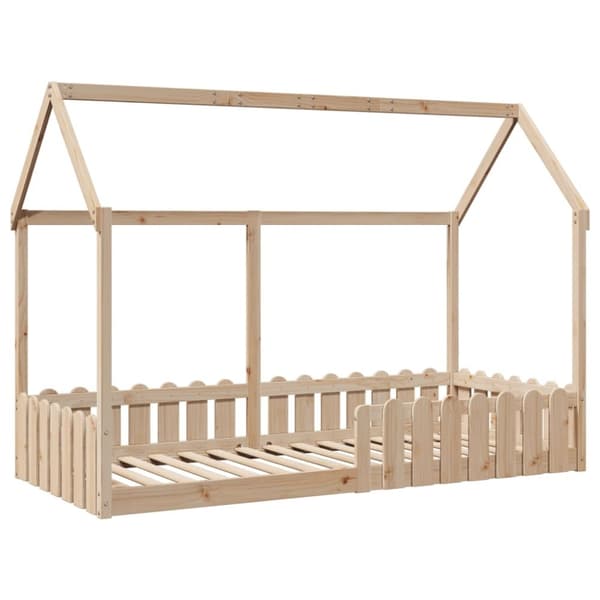 vidaXL Barnesengeramme hus 90x200 cm heltre furu