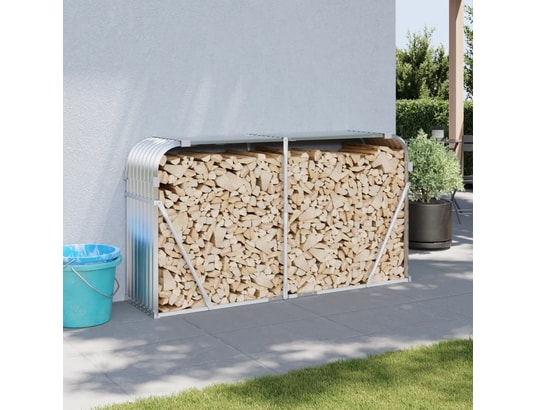 VIDAXL - Sac à outils Porte-bûches argenté 180x45x100 cm acier galvanisé