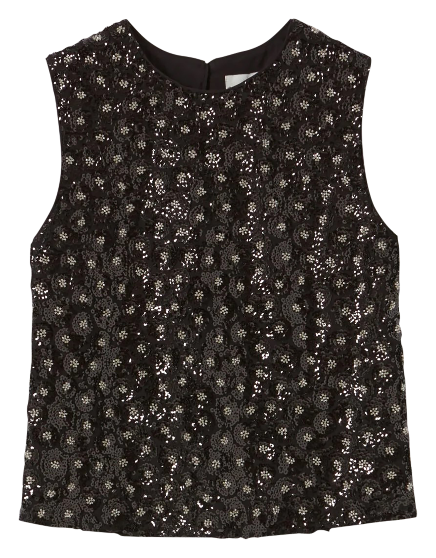 Top droit à sequins | Noir