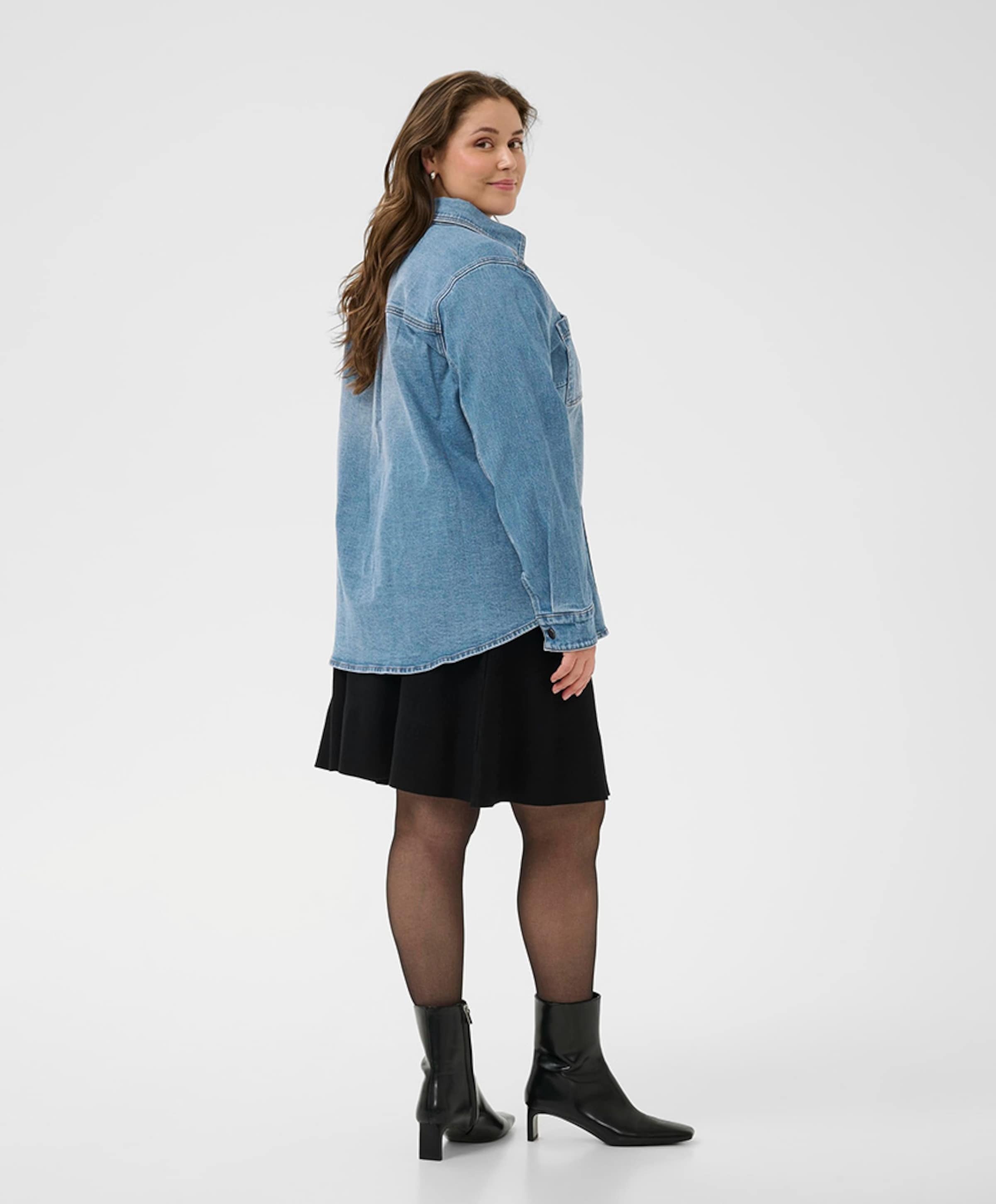 KAFFE Curve Dames spijkerjas  blauw