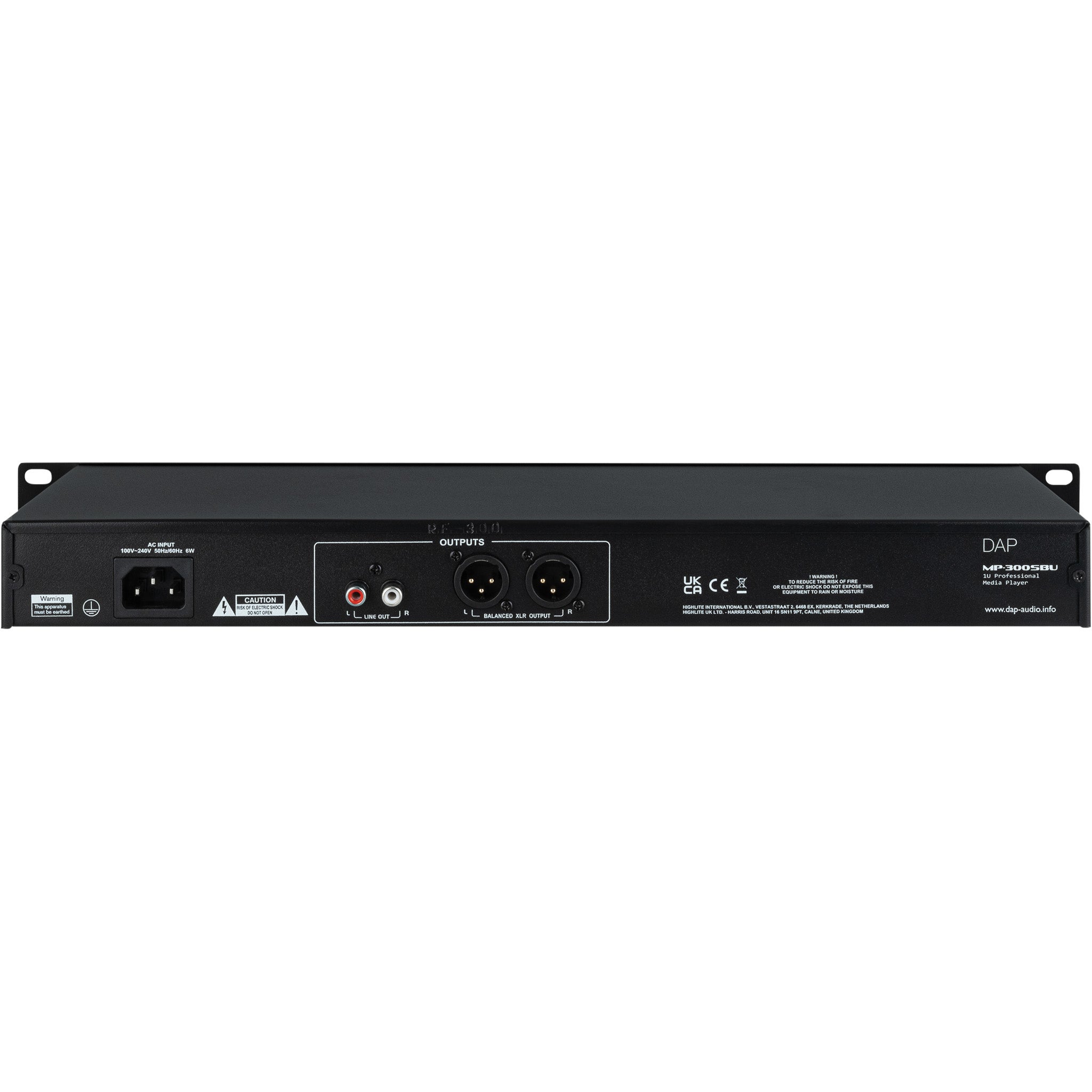 DAP MP-300SBU 19 inch mediaspeler met USB, SD en Bluetooth