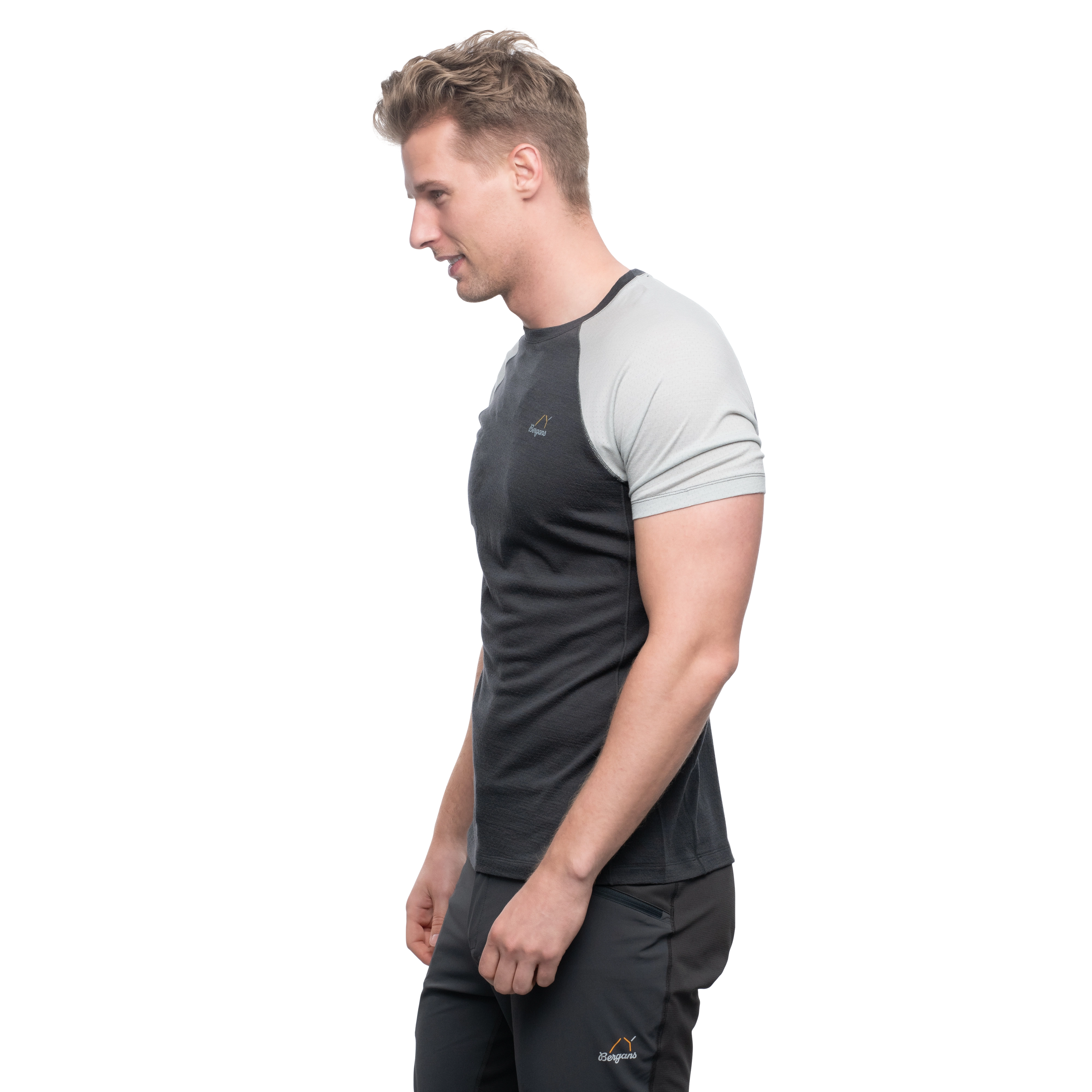 Y LightLine Merino Tee Men Dark Shadow Grey / Pearl Grey