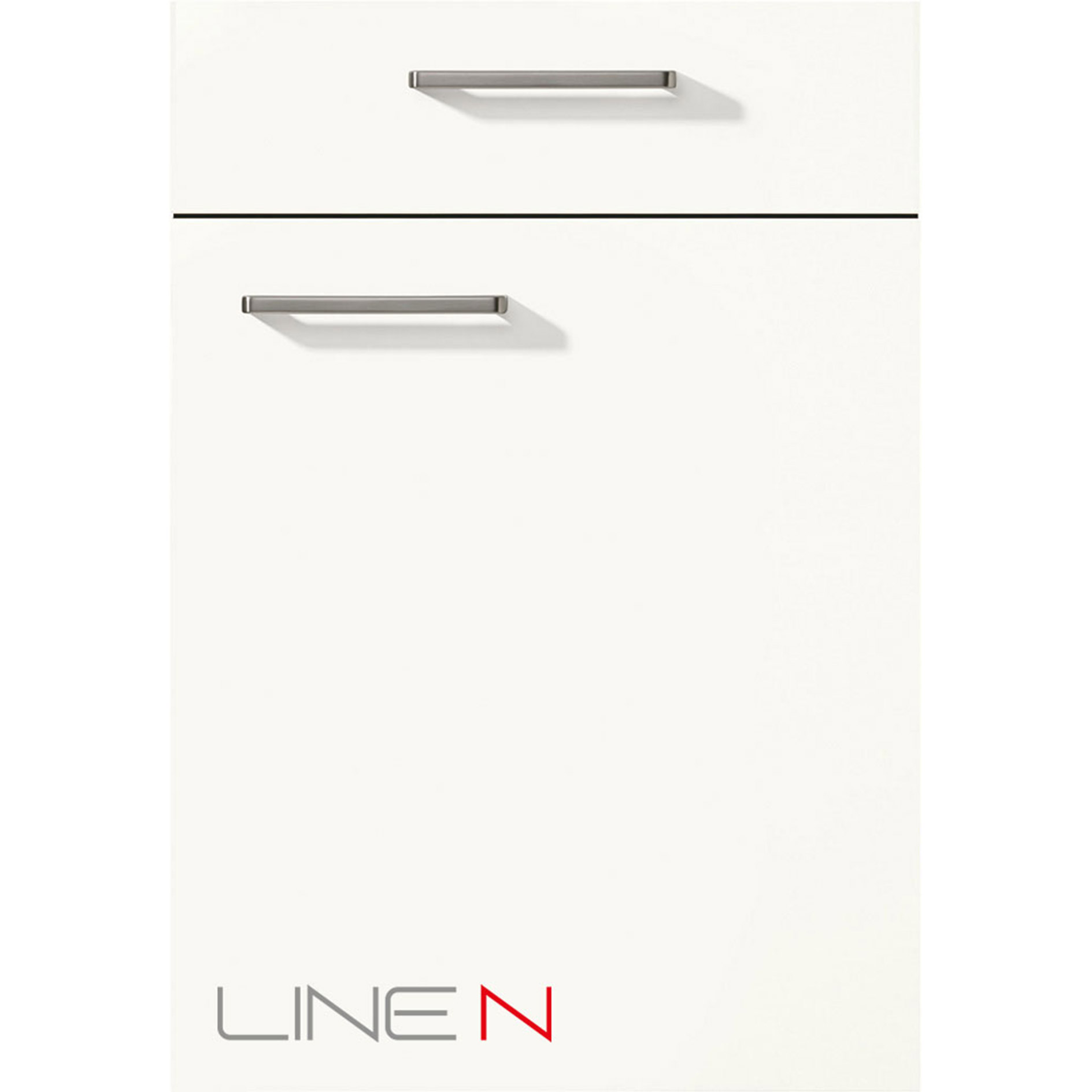 nobilia Küchenblock TOUCH - Lacklaminat Alpinweiß supermatt - mit E-Geräten - Kühlschrank links - 310 cm