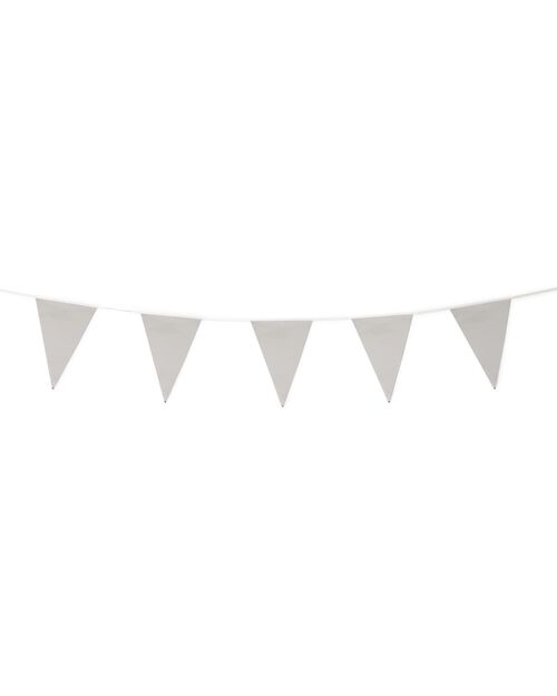 guirlande de fanions plastique argent 6m