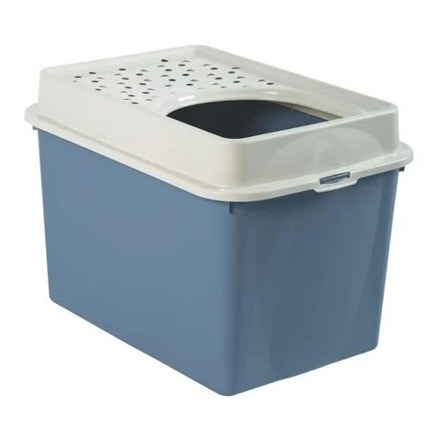 Caixa de areia para gatos Cstore Berty Modern azul e branca
