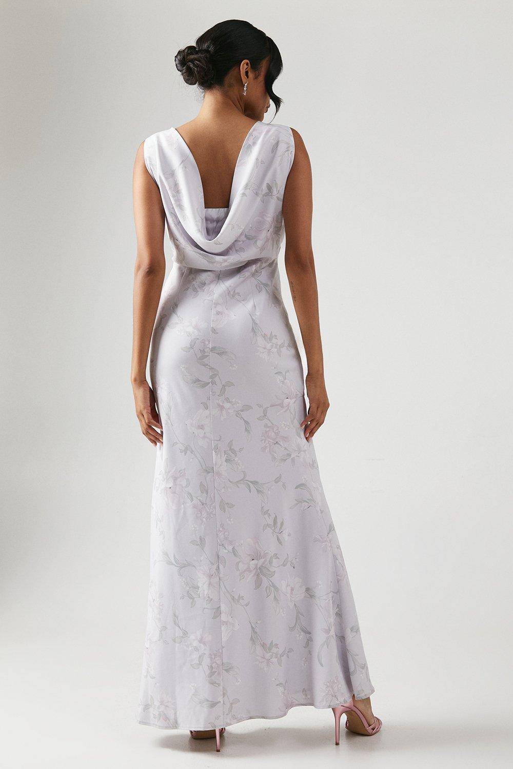 Coast Robe de Demoiselle d'Honneur Imprimée à Dos Drapé