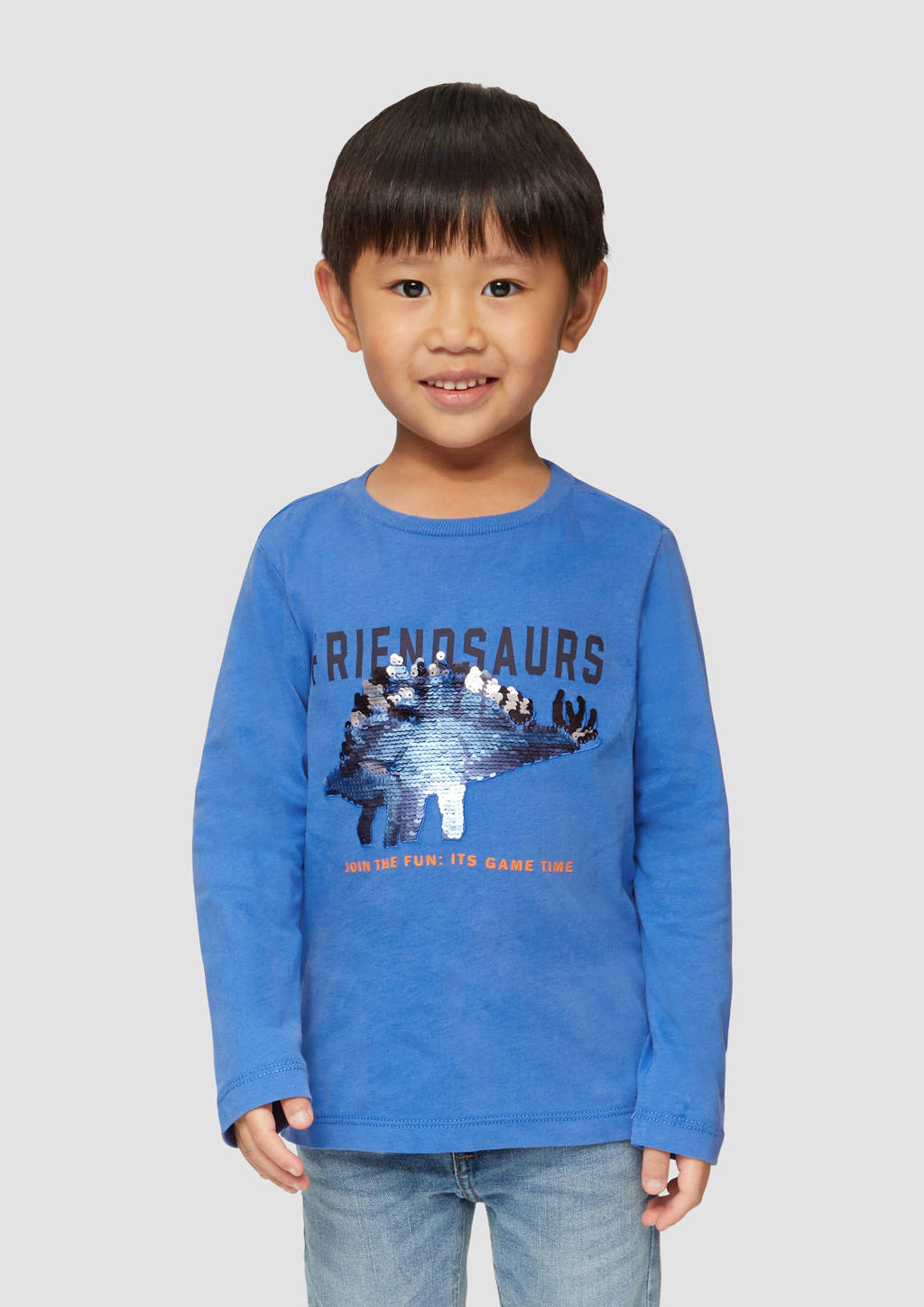 s.Oliver longsleeve met printopdruk blauw