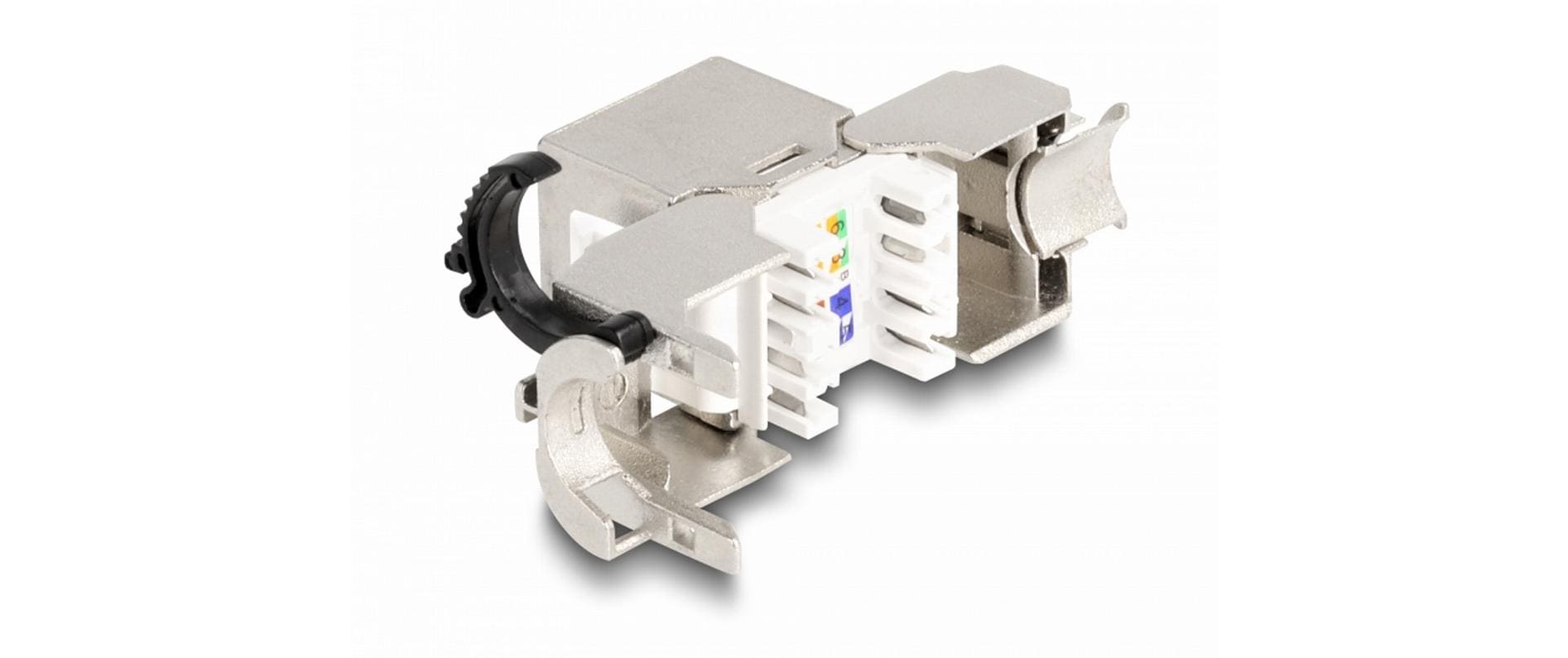 Keystone-Modul RJ45 zu LSA Cat.6A STPDelock Keystone Modul RJ45 Buchse zu LSA Cat.6A STP mit Verschlussclip und kabelbinderfrei