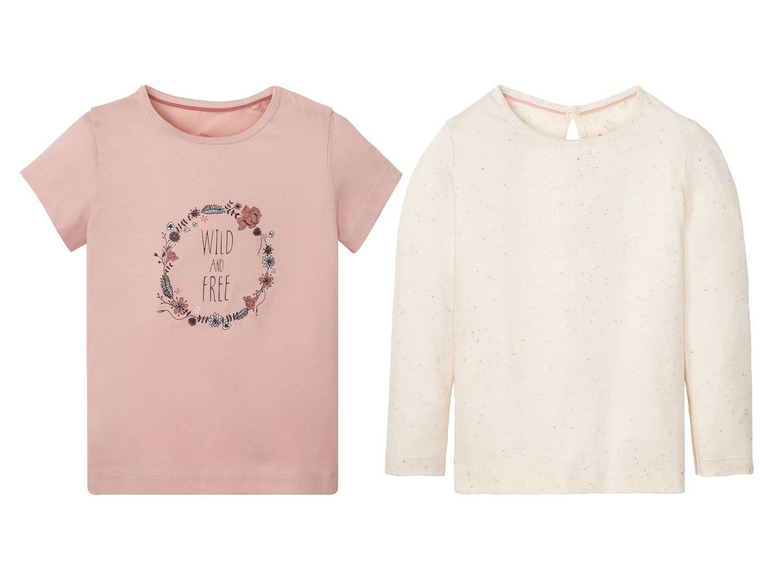 T-shirts voor meisjes, set van 2, katoen en polyester