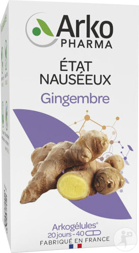 Arkogélules Gingembre Dynamisant/États Nauséeux 40 Gélules