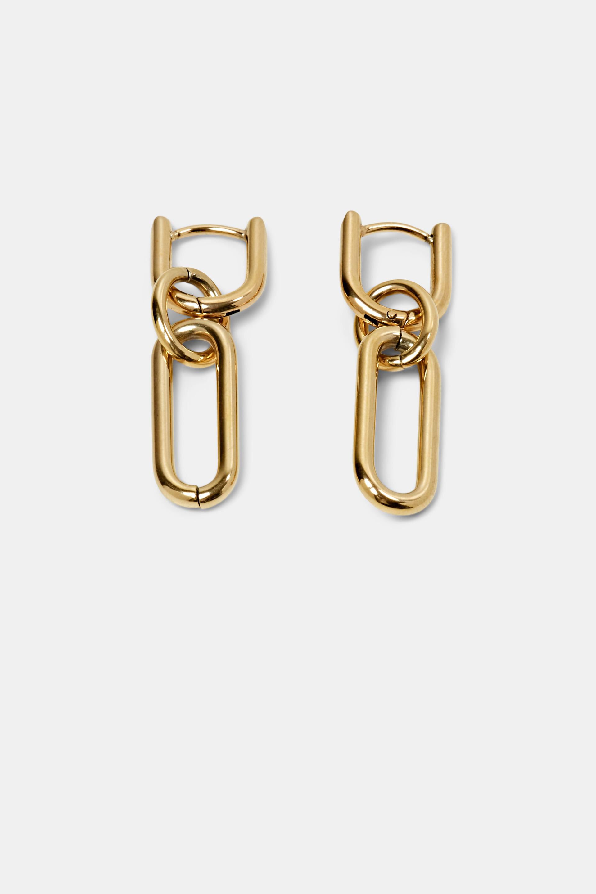 Boucles d'oreilles à maillons, acier inoxydable
