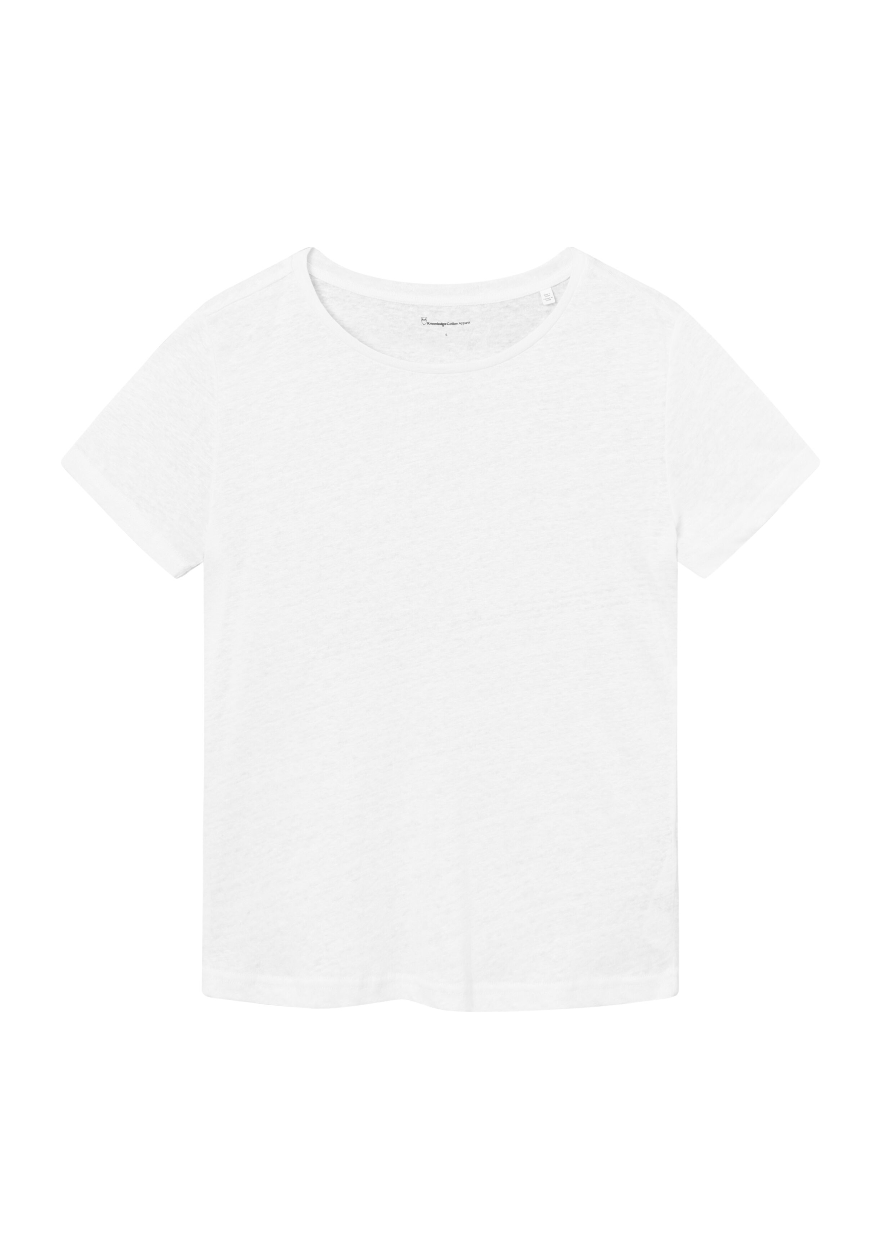 Knowledge Cotton Apparel Leinen-T-Shirt Reg Linen Bright White