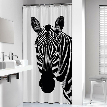 Sealskin douchegordijn zebra 180x200cm zwart/wit