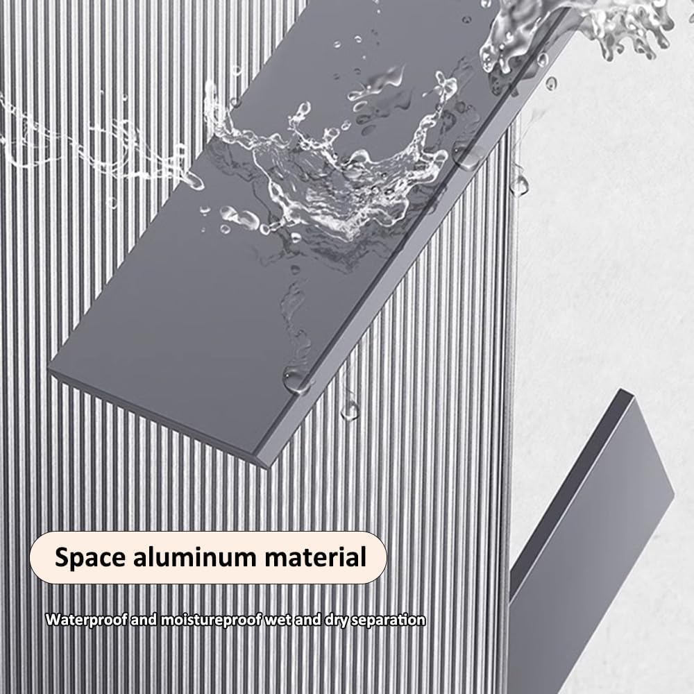 Aluminum Spiegelschrank Bad Mit Beleuchtung 3 Einstellbare Lichtfarben Mit Led Beleuchtung,berührungssensor-Schalter Defogging-Funktion Badezimmer Spiegelschrank Mit 3 Türen,weiß