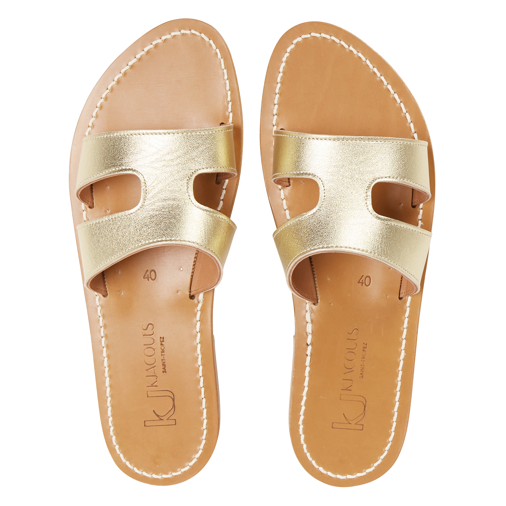 MENANDRE - Mules plates en cuir | Doré