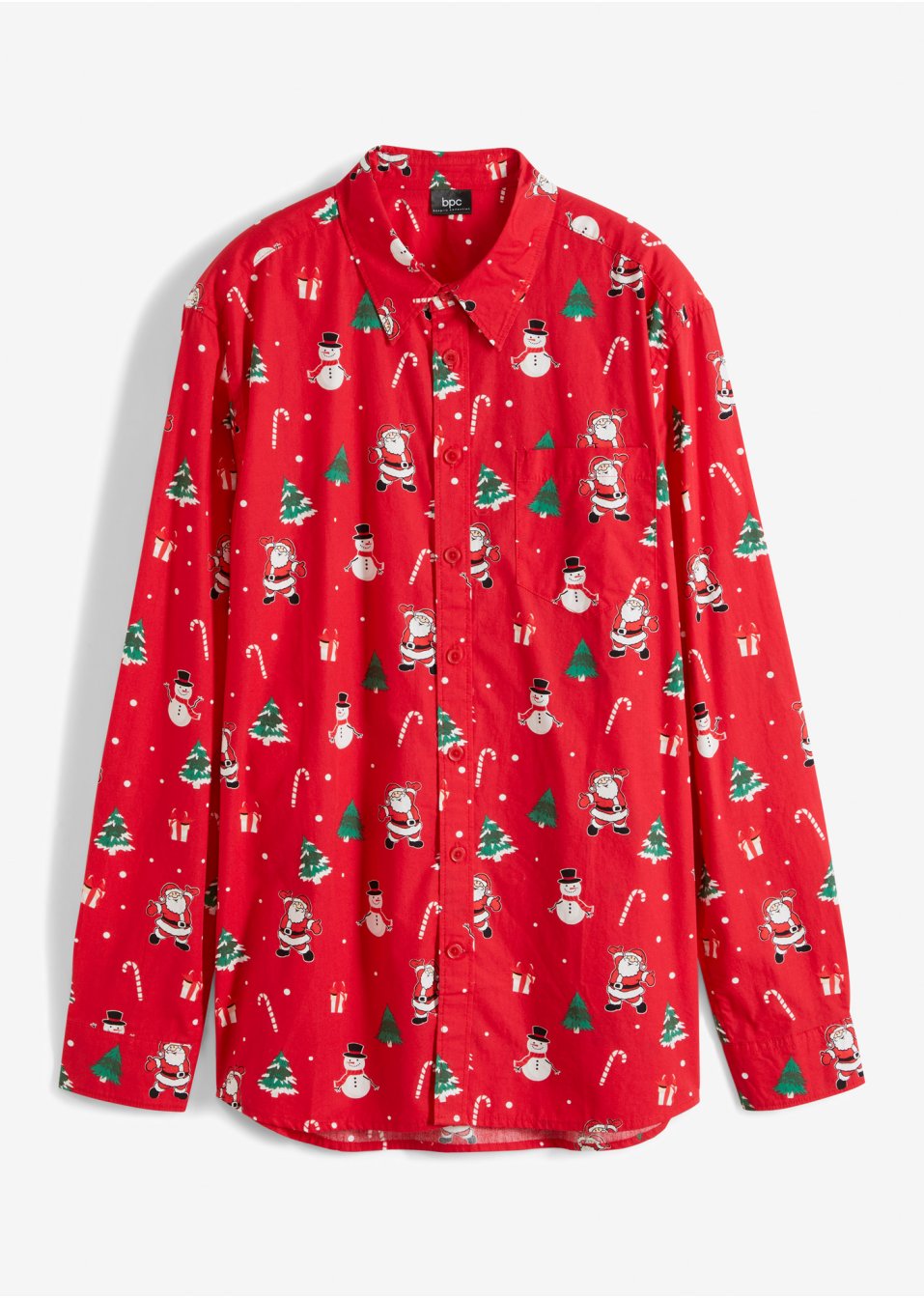 Chemise manches longues avec motif de Noël