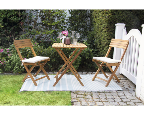 Garden Place Lisa 2-zits balkonset bestaande uit: 2 stoelen, tafel, hout, bruin