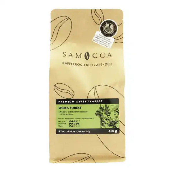 Premium Direktkaffee Sheka Forest ganze Bohnen