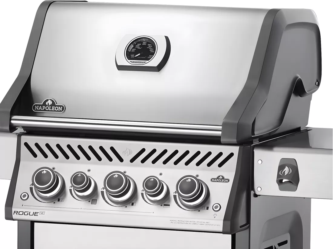 Barbecue à gaz Rogue SE 425 inox 3 brûleurs + Sizzle Zone + brûleur arrière - Napoleon
