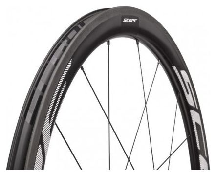 Paire de Roues Scope R4 700c | 9x100 - 9x130 mm | Patins | Noir/Blanc