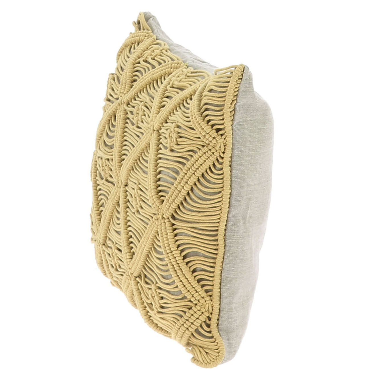 En Fil d'Indienne Housse de coussin Macramé ocre - 35x50 cm