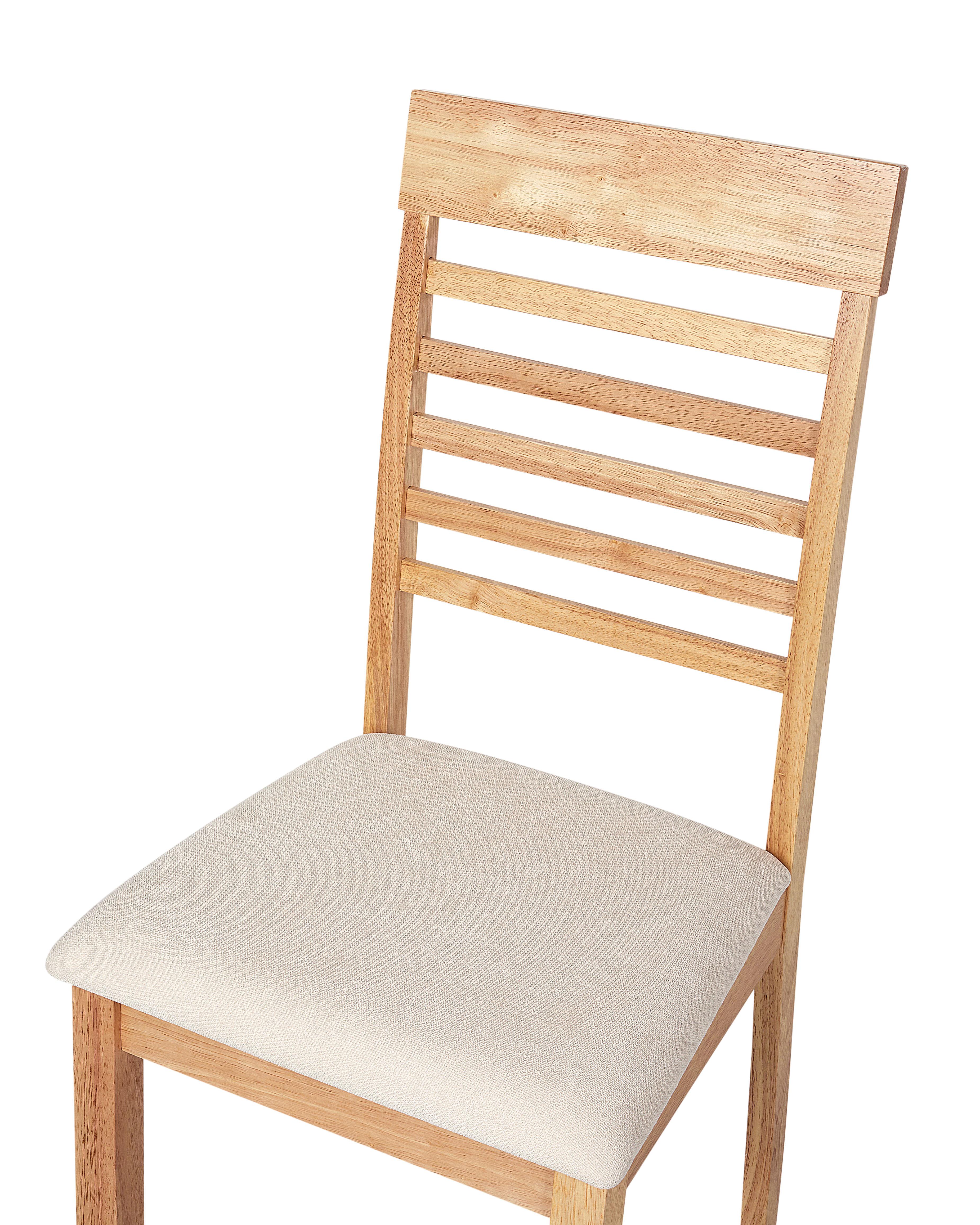 Set van 2 eetkamerstoelen ORTLEY Hout Lichtbruin/beige