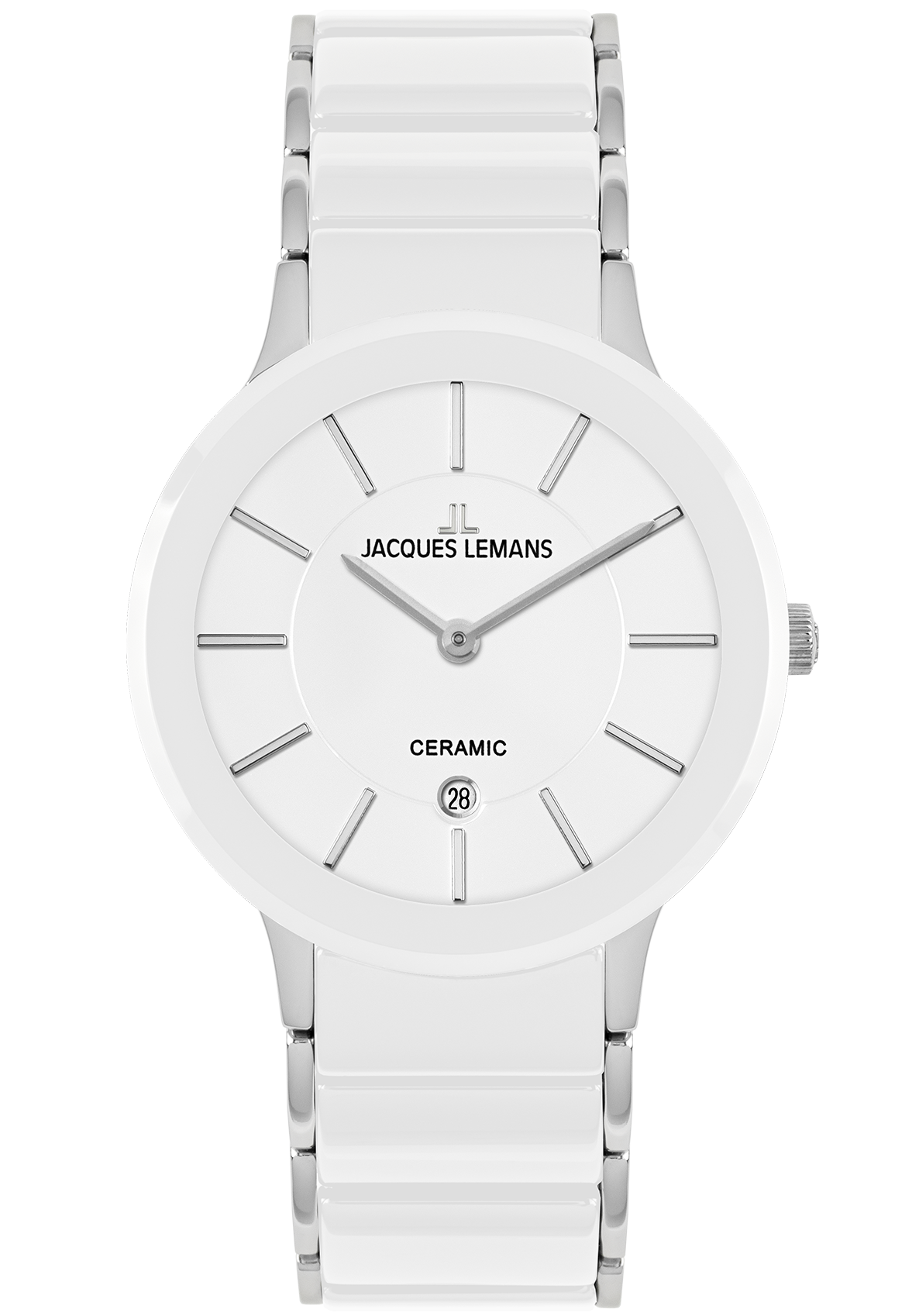 Jacques Lemans Unisex Dublin HighTech Ceramic weiß 1-1855B