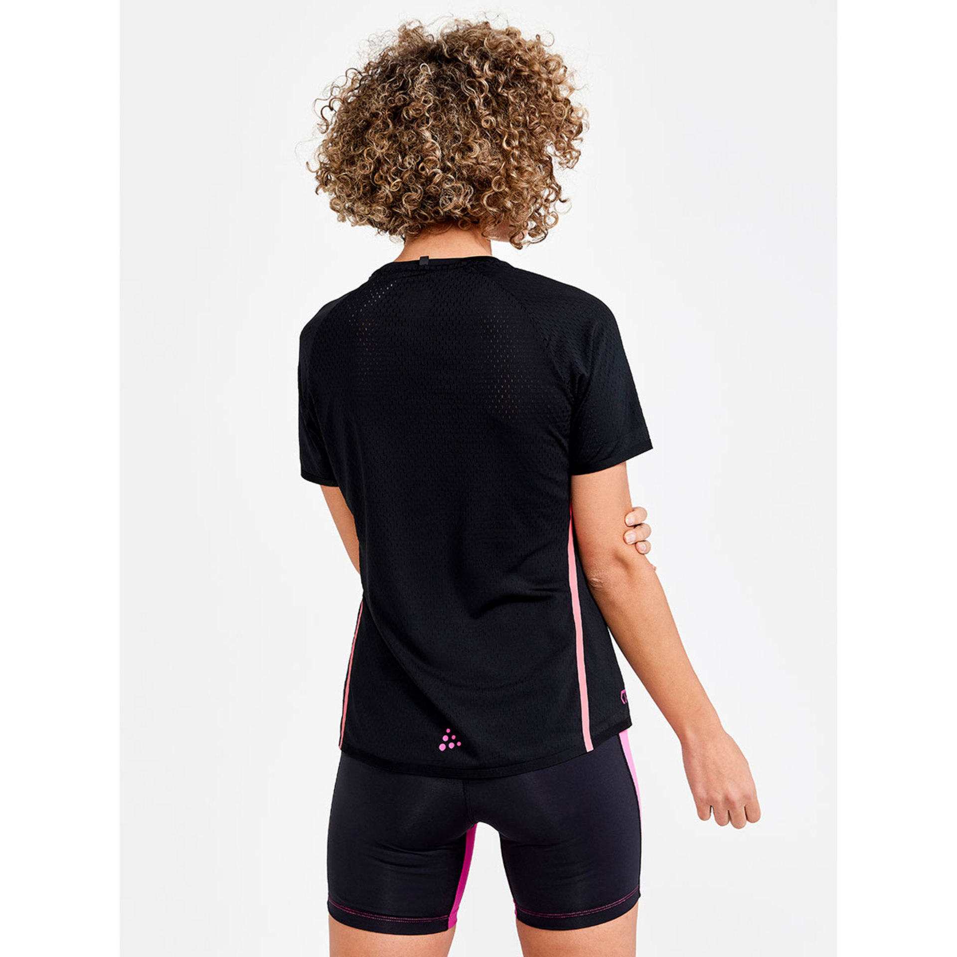 Craft CTM Distance Warp Mesh Hardloopshirt Korte Mouwen Zwart Dames