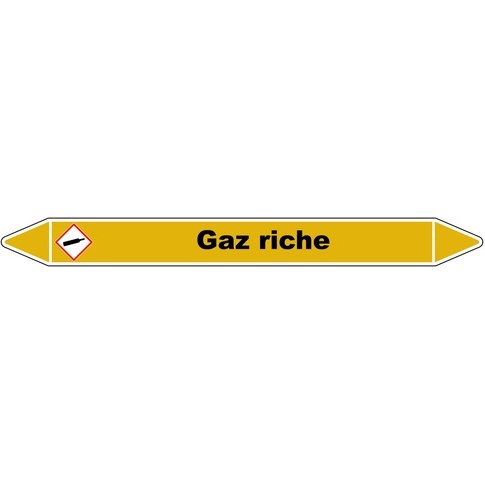 Marqueur de Tuyauterie - Gaz riche - NFX 08-105 - Vinyle Laminé