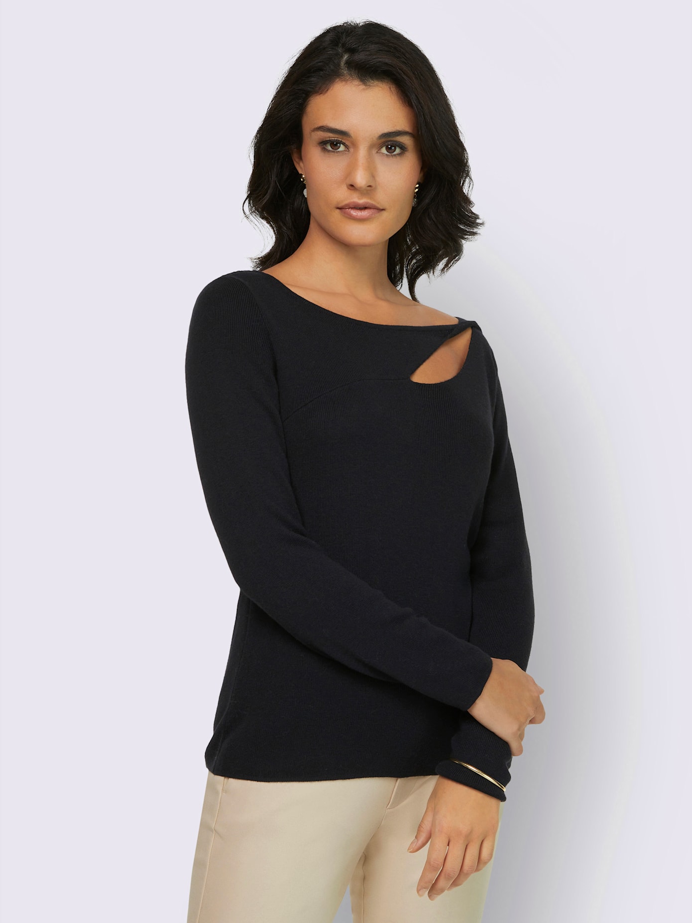 Pull à manches longues 12% soie