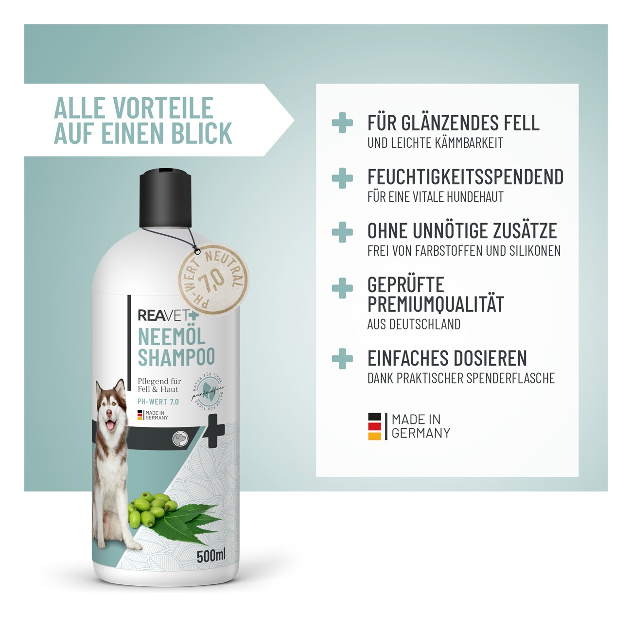 REAVET Hundeshampoo Neemöl 500ml