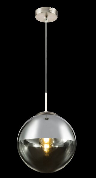 GLOBO Retrofit Pendelleuchte Varus Alu-/Nickelfarbig 25x25cm H120cm