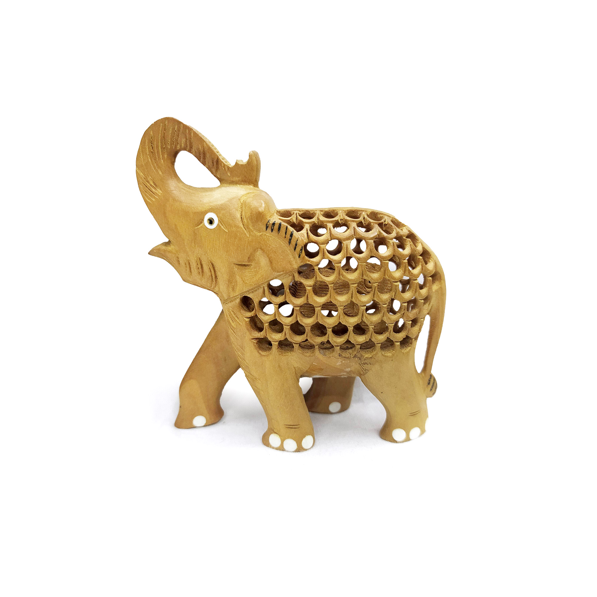 Elefant im Elefant aus Holz, natur, H 10 cm, B 9 cm, T 3,4 cm von fischer's lagerhaus