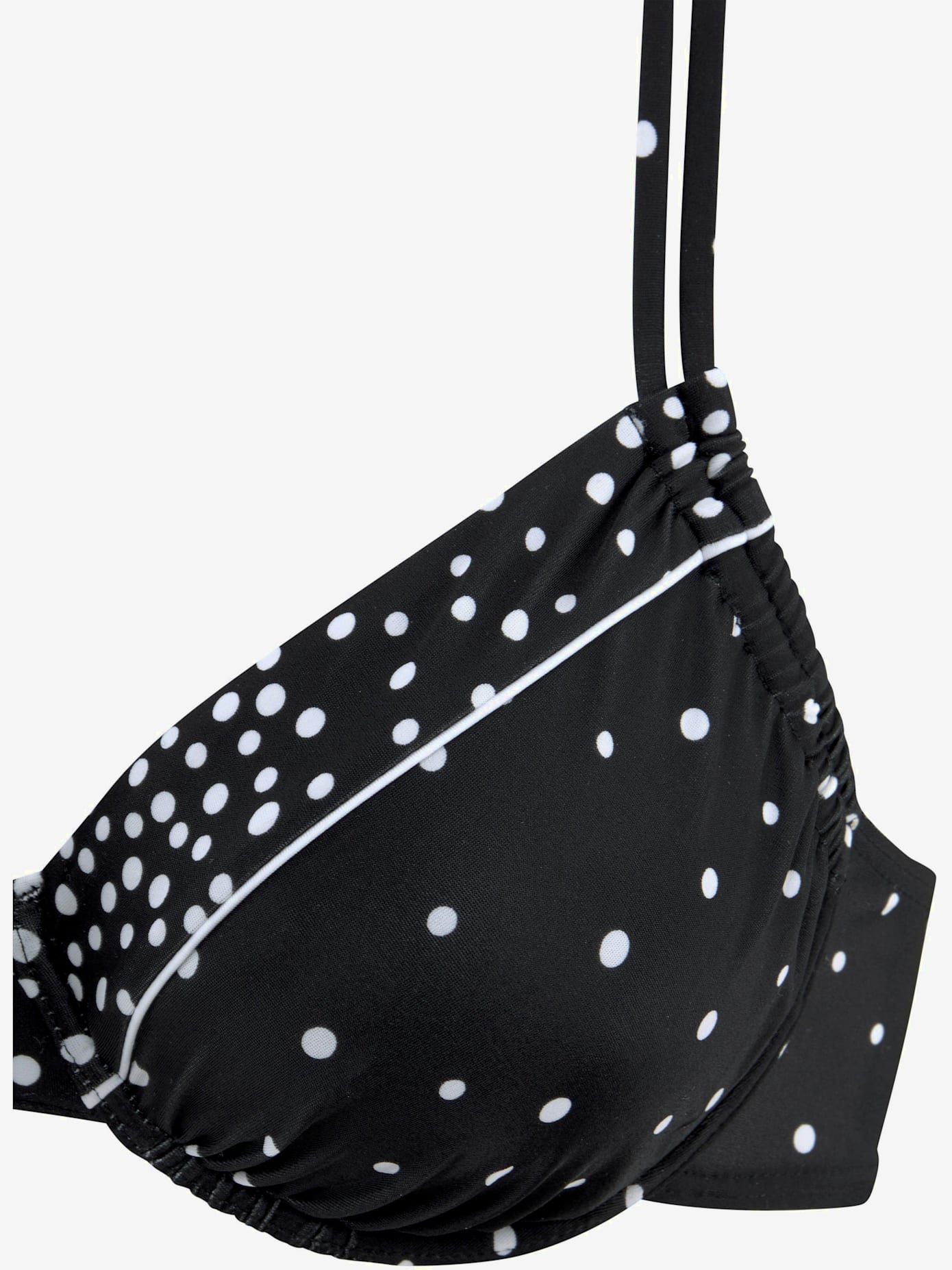 Haut de maillot de bain à armatures design classique et passepoil