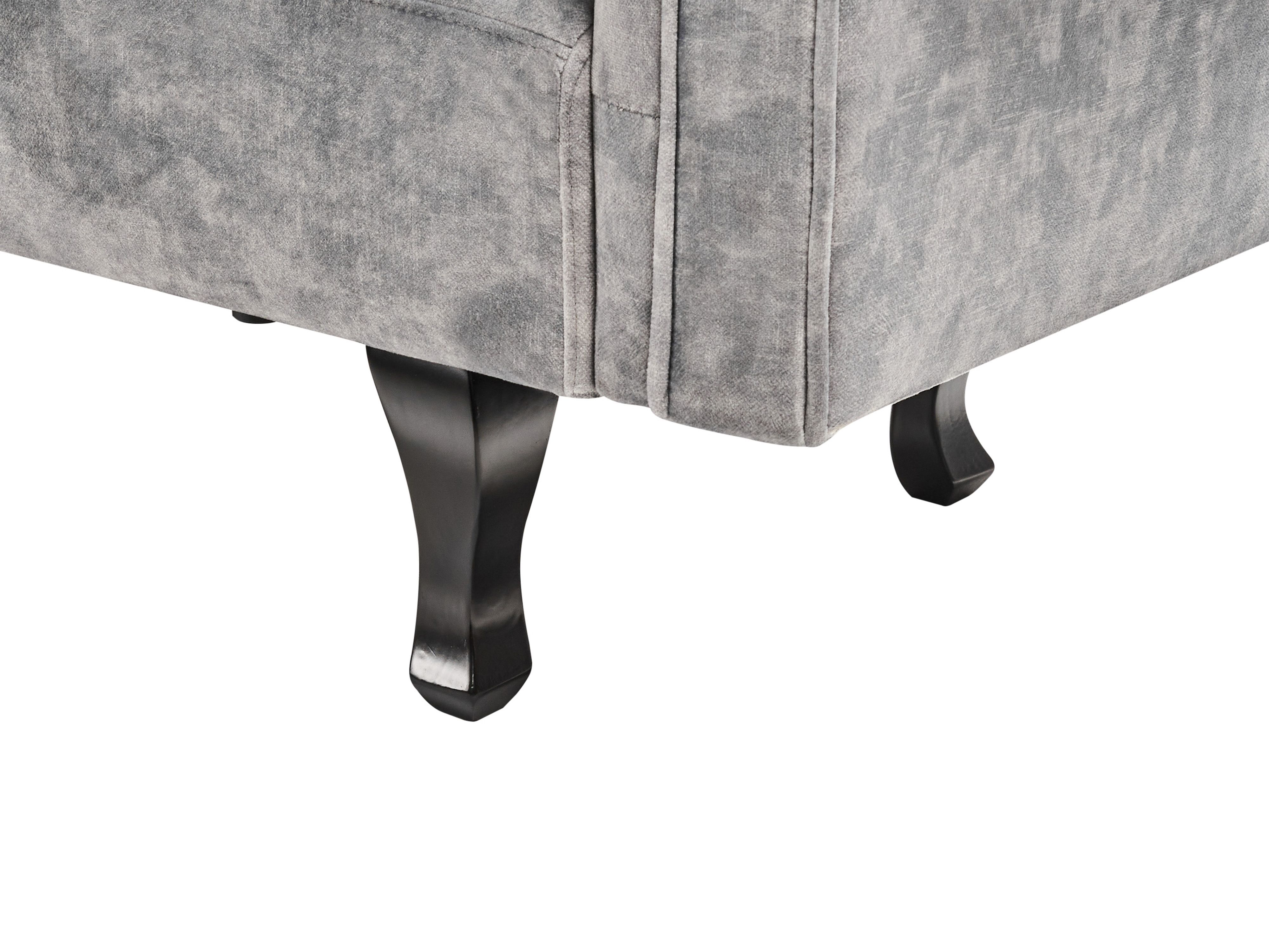 Linkszijdige chaise longue LATTES II Fluweel Grijs