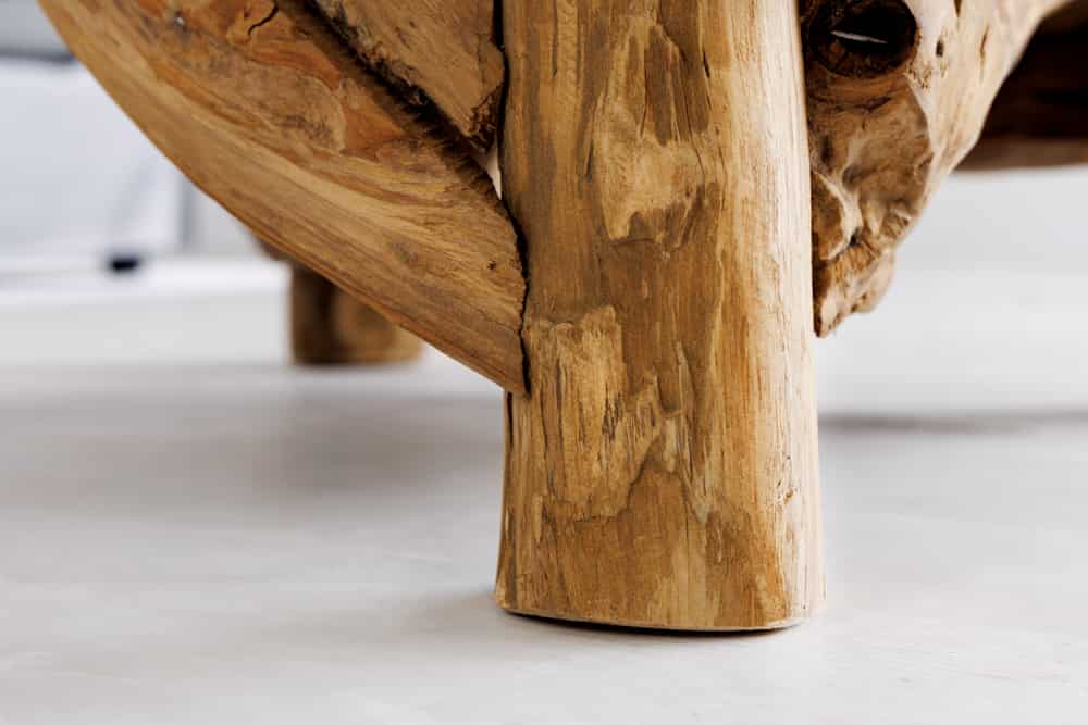 Maritimer Couchtisch RIVERSIDE 80cm natur Teakholz massiv Glasplatte Handarbeit