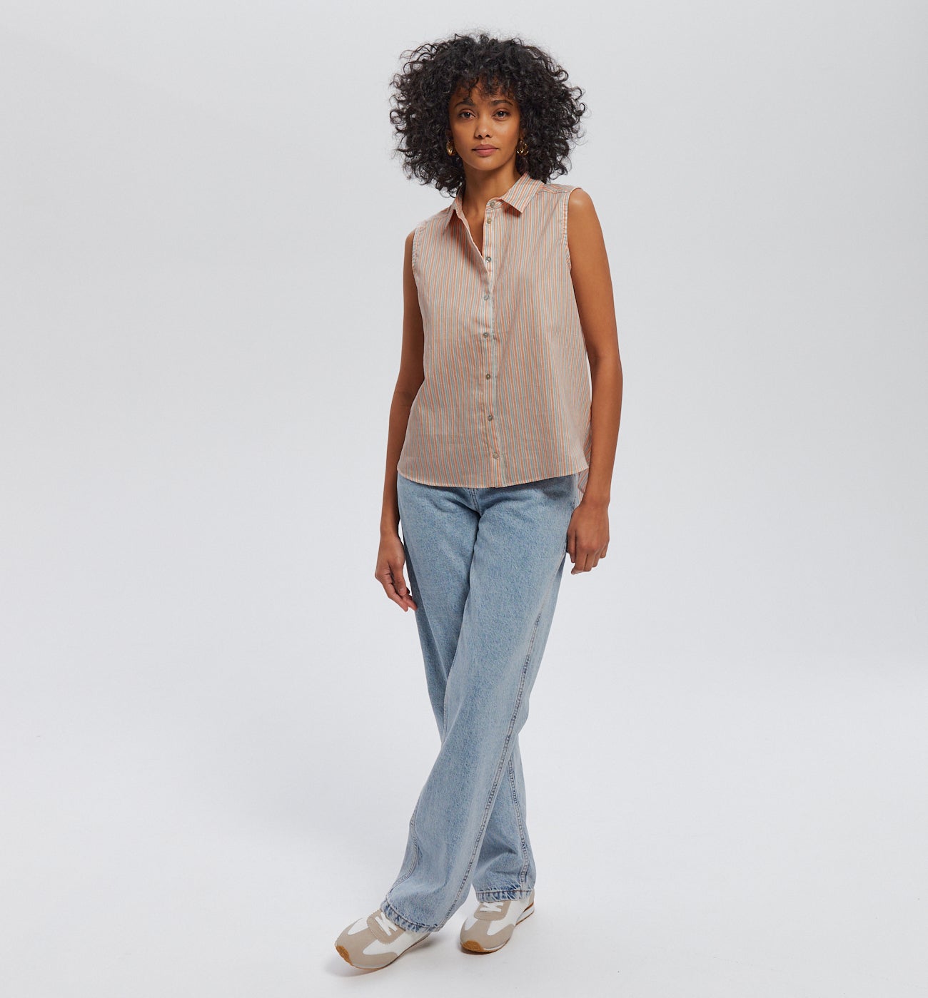 Chemise rayée sans manches - Rayures multicolores